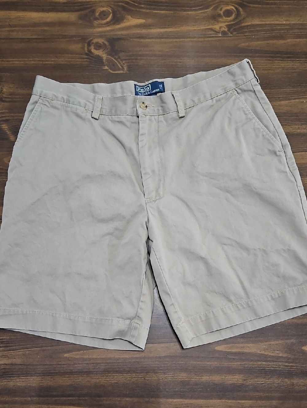 Polo by Ralph Lauren Light Khaki Flat-Front Cotton Shorts